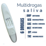 Teste de 6 Drogas na Saliva  Cocaína, Maconha/Haxixe ,Anfetamina ,Metanfetamina ,Benzodiazepínico, Opióides caixa com 25 Testes